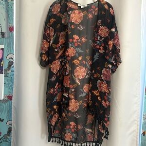 Alice Blue Aladin Tassel Detail Kimono, L